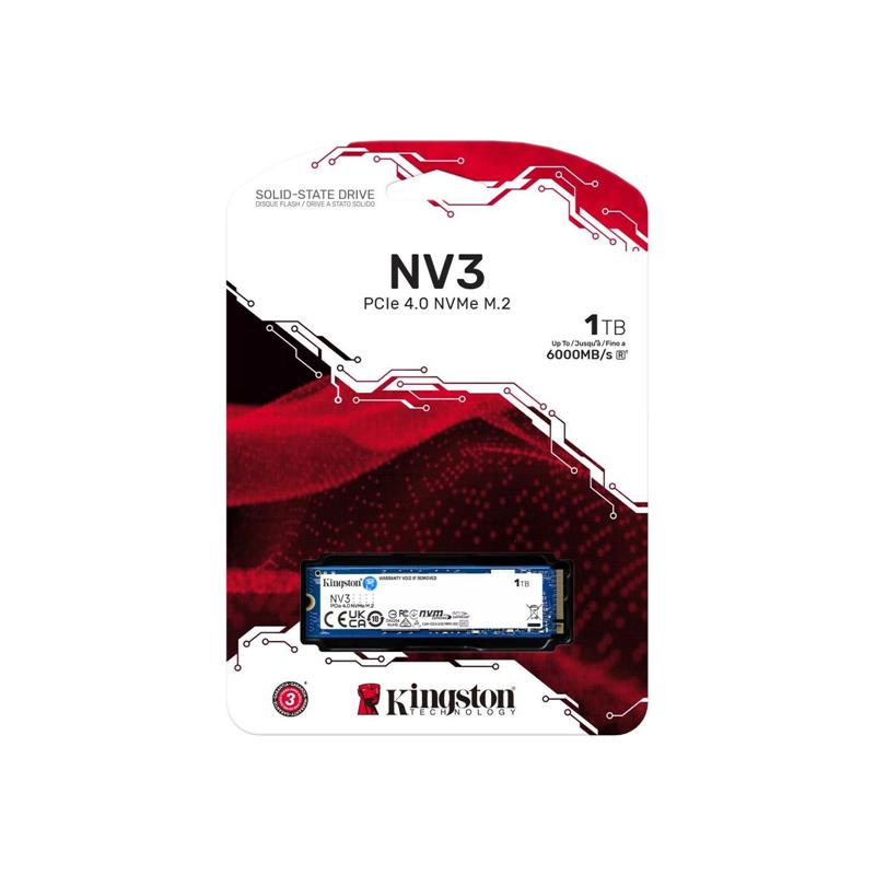 Disco Ssd Kingston Nv3 Nvme Pcie 4.0 1tb M.2 2280 6000mb/s